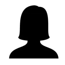 A black silhouette of a woman's face.