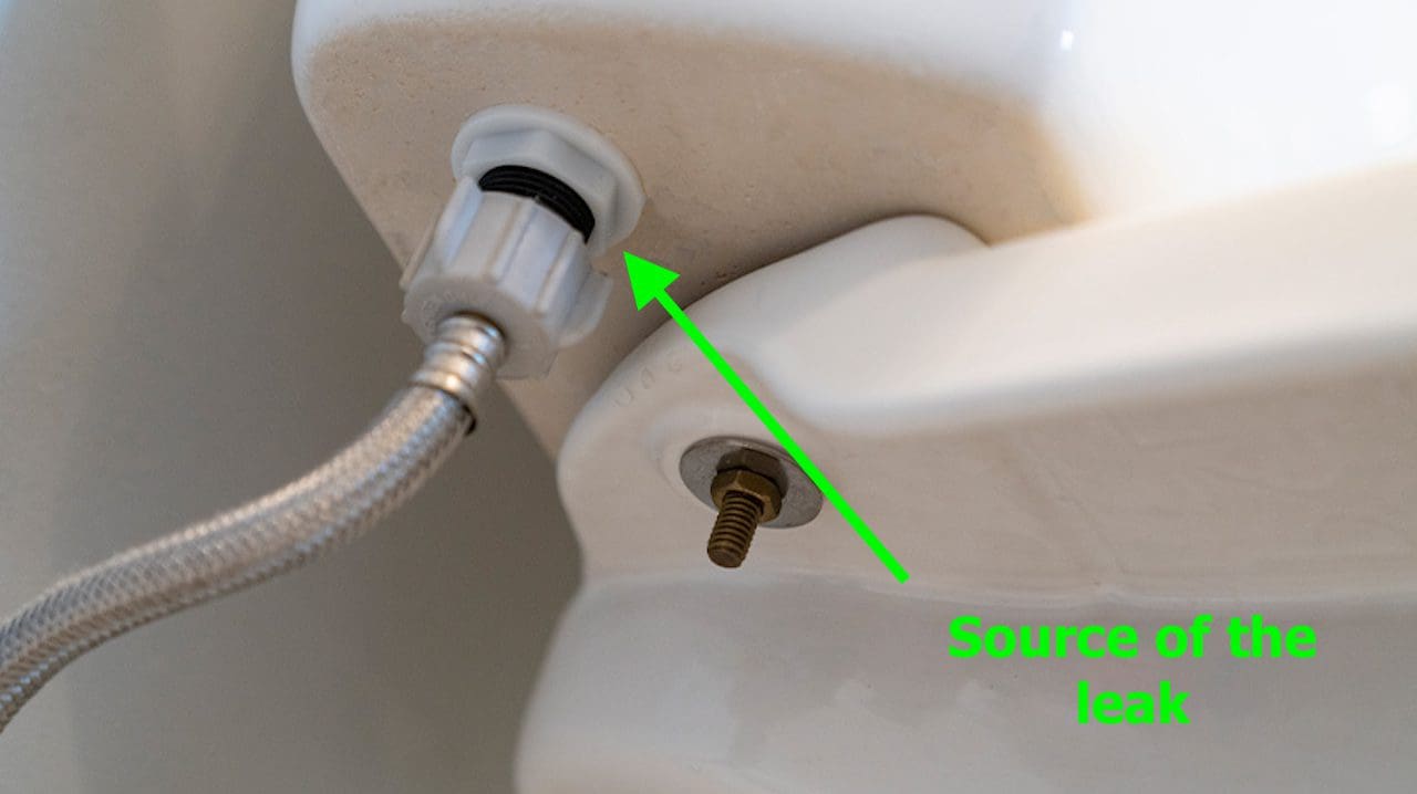 Toilet Tank Supply Line The Source Of The Leak